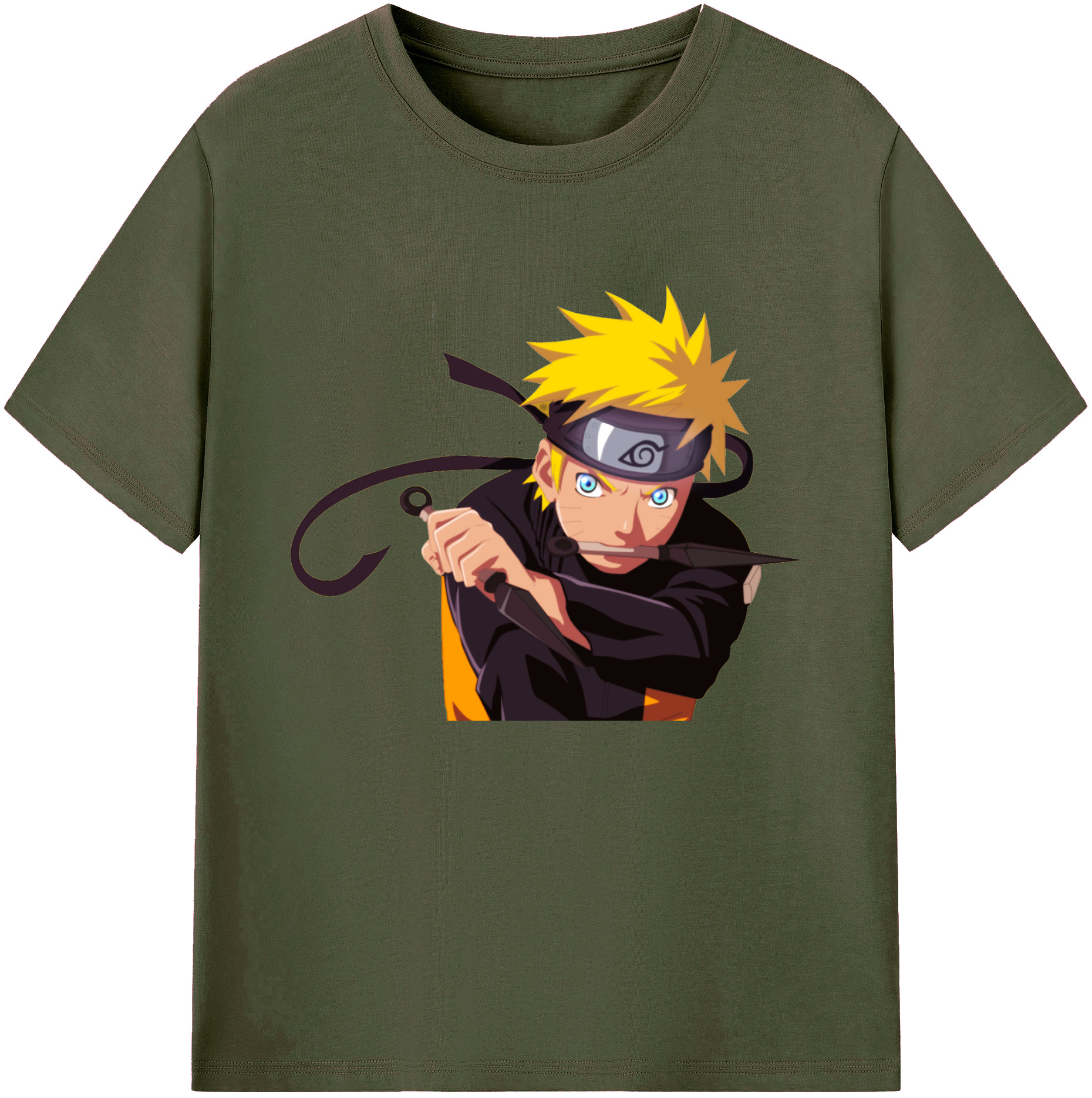（画像用） NARUTO -ナルト- うずまき ナルト Uzumaki Naruto 綿100％ メンズ半袖Tシャツ｜肌触りやわらか＆通気性